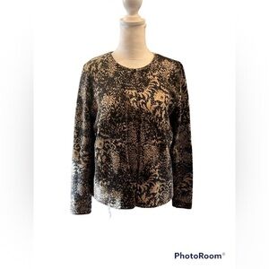 Dana Buchman Cardigan Sweater Set Black Brown Size S/M‎